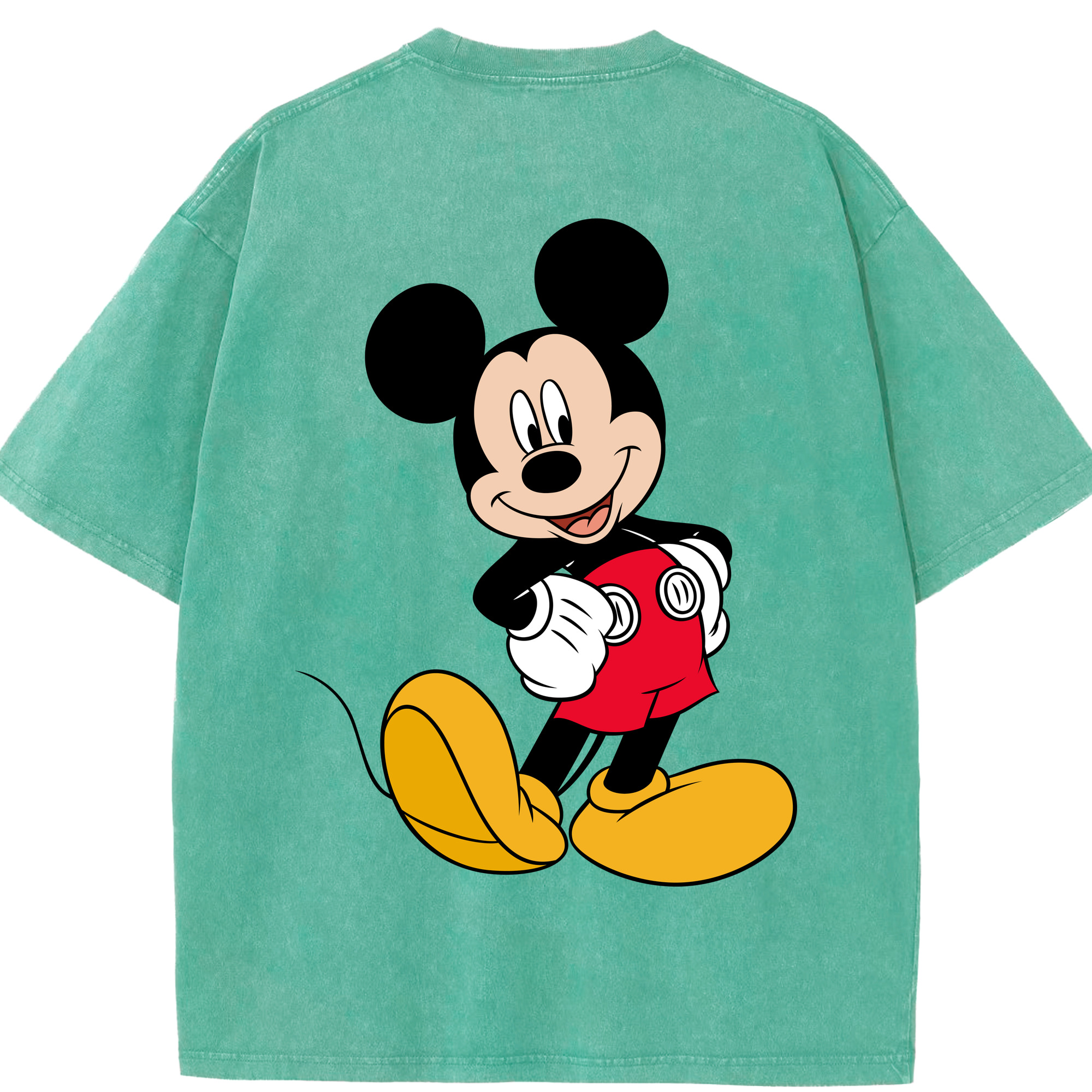 （画像用） ミッキーマウス Mickey Mouse 綿100% ヴィンテージ風 半袖Tシャツ（背面プリント）